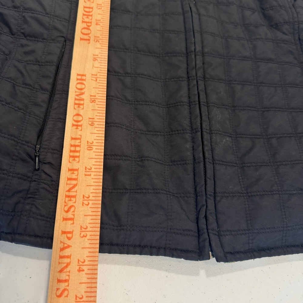 Cutter & Buck CB WindTec Quilted Vest Womens Medium Black Plaid Lined Full Zip - Picture 8 of 8